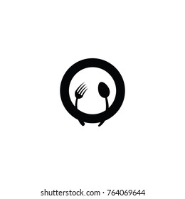 plate spoon fork vector