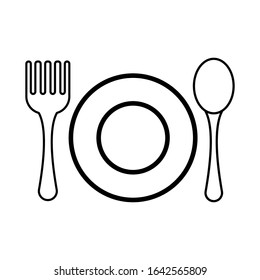 Icono vectorial vectorial de la cucharilla de la cucharilla.