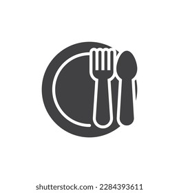 Icono vectorial de la horquilla de la cuchara. signo plano relleno para concepto móvil y diseño web. Icono de glifo de cubiertos de cocina. Símbolo del restaurante, ilustración del logotipo. Gráficos vectoriales