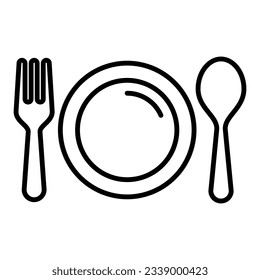 plate with spoon icon with transparent background