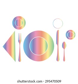 plate with spoon, knife and fork 