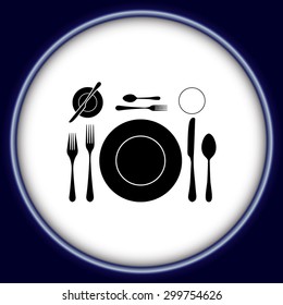 plate with spoon, knife and fork 