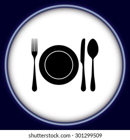 plate with spoon, knife and fork 