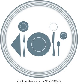 plate with spoon, knife and fork 