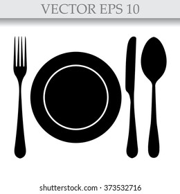 plate with spoon, knife and fork 