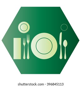 plate with spoon, knife and fork 