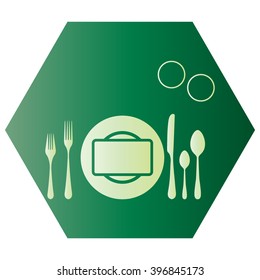 plate with spoon, knife and fork 