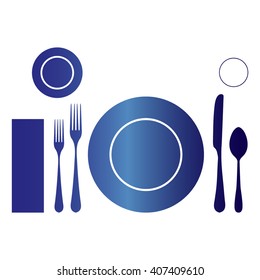 plate with spoon, knife and fork