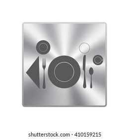 plate with spoon, knife and fork 