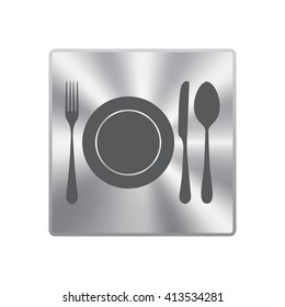 plate with spoon, knife and fork 