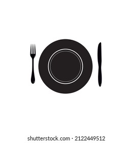 plate, spoon and knife icon design inspiration