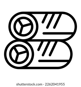 Plate spring roll icon outline vector. Cuisine food. Meal cheese