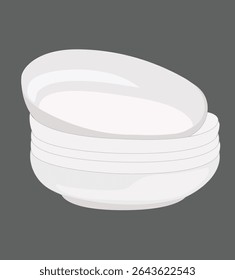 plate stack. Clean dishes, stacked kitchen tableware for dishwasher. Stack of clean washed food plates,