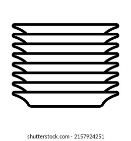 Plate Stack Icon. Bold outline design with editable stroke width. Vector Illustration.