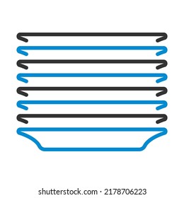 Plate Stack Icon. Editable Bold Outline With Color Fill Design. Vector Illustration.