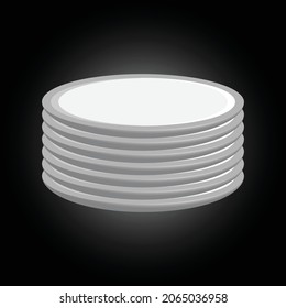 Icono de pila de placas. Ideal para restaurantes, cafés, promociones de productos, aperitivos, etc.