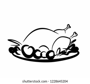 plate with stewed chicken and vegetables