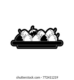 plate with strawberries  vector illustration