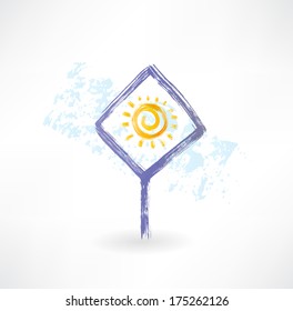 plate sun grunge icon