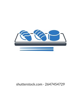 Placa de sushi com ícone de pauzinhos
