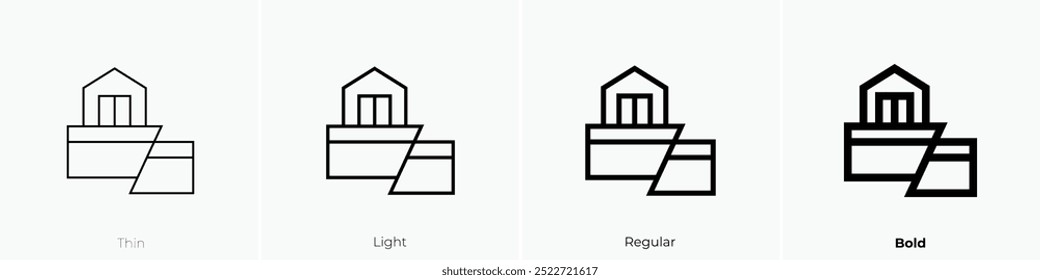 plate tectonics icon. Thin, Light Regular And Bold style design isolated on white background