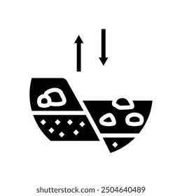 plate tectonics unsolved mystery glyph icon vector. plate tectonics unsolved mystery sign. isolated symbol illustration