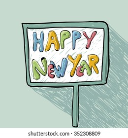 plate with text happy new year