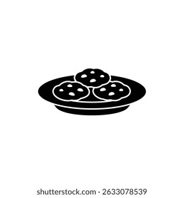 Plate with Three Chocolate Cookies, Perfect for Dessert Lovers