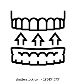 plate for tooth line icon vector. plate for tooth sign. isolated contour symbol black illustration