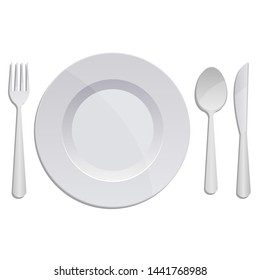 Plate with utensils vector design illustration isolated on white background