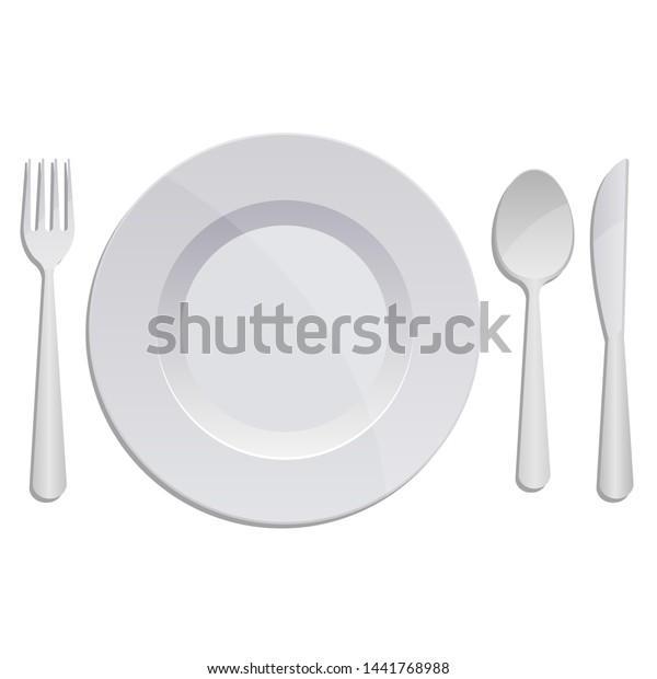 Plate Utensils Vector Design Illustration Isolated Stock