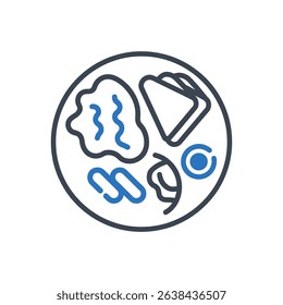 A plate with various food items icon.