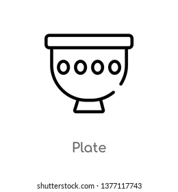 plate vector line icon. Simple element illustration. plate outline icon from stone age concept. Can be used for web and mobile