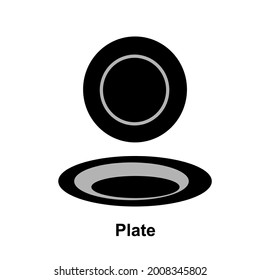 Plate vector stock illustration black, icon plate. isolated on white background, suitable for web icon, etc.