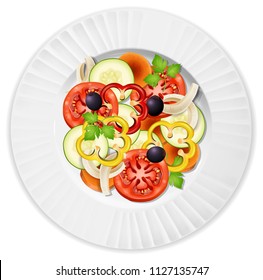 A Plate of Vegetable Salad illustration