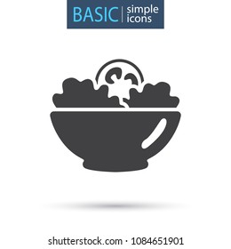 Plate with vegetable salad simple icon