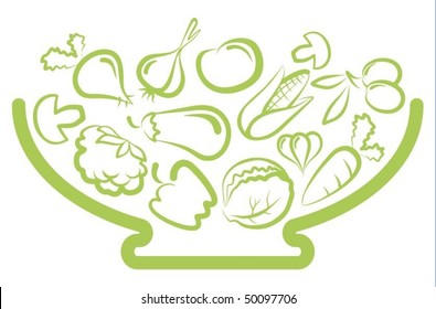 Plate with vegetables