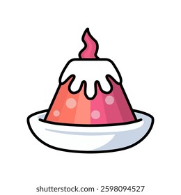 A plate of volcano pudding 