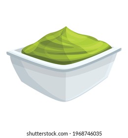 Plate wasabi icon. Cartoon and flat of Plate wasabi vector icon for web design isolated on white background