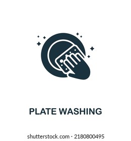 Plate Washing icon. Monochrome simple line Housekeeping icon for templates, web design and infographics