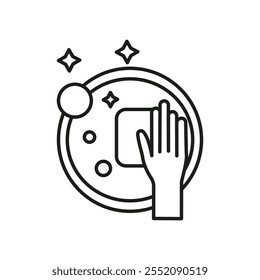 Plate washing icon Simple thin line flat symbol