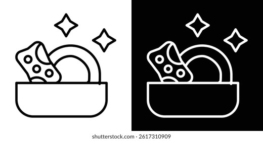 Plate washing icon vector for web and mobile app. Symbol isolated.