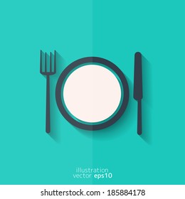 Plate web icon. Flat design.