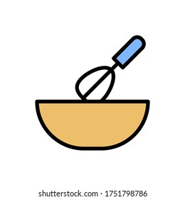 Plate, whisk icon. Simple color with outline vector elements of free time icons for ui and ux, website or mobile application