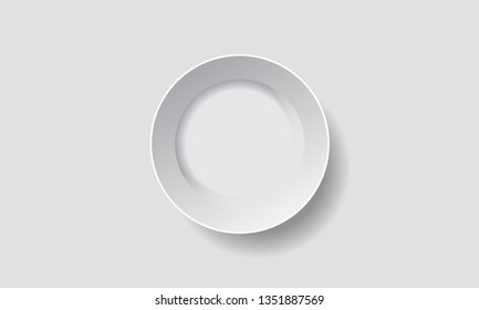 plate white top view