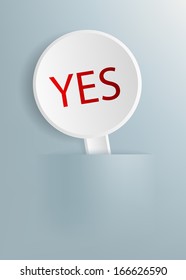 plate with the word "yes"