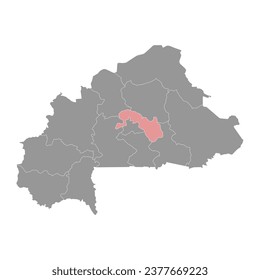 Plateau Central region map, administrative division of Burkina Faso. Vector illustration.