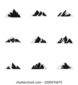 Plateau icons set. Simple set of 9 plateau vector icons for web isolated on white background