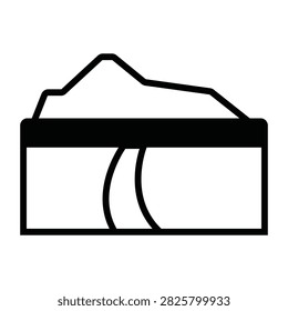 Plateau Landscape Vector Icon which can easily modify or edit

