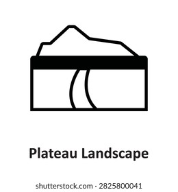 Plateau Landscape Vector Icon which can easily modify or edit

